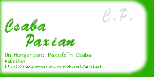 csaba paxian business card